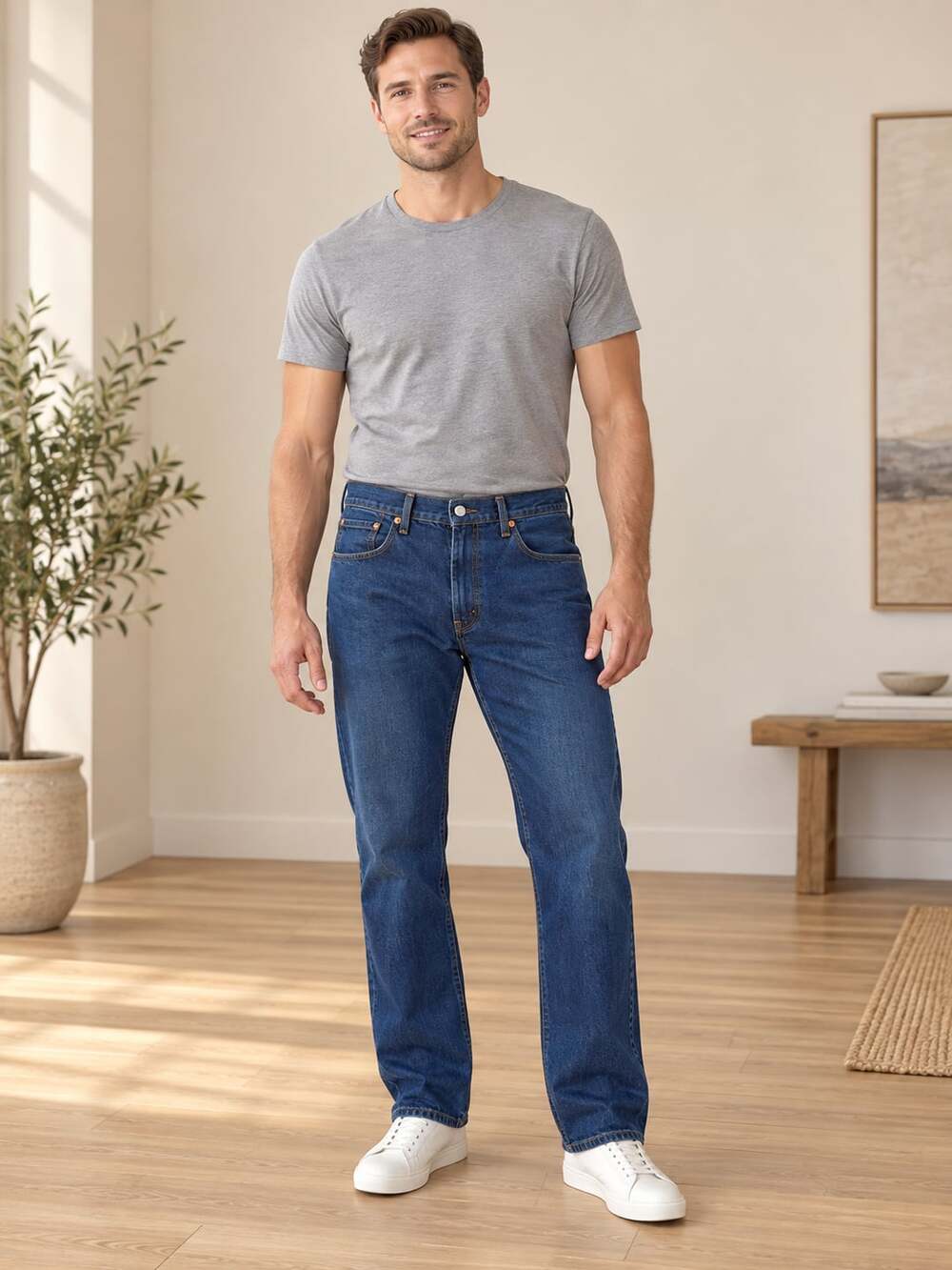 Levi’s 505 Regular Fit Jeans Men’s 38x30 Dark Wash Stretch Straight Leg
